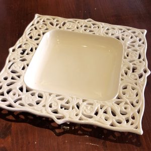 Tanjir KVADRATNI Keramički tacna beli