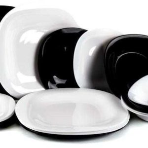 Servis za ručavanje LUMINARC CARINE BELO-CRNI SET 18 DELOVA